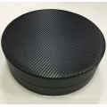 Black Carbon Fiber Round Leather Packaging Gift Box